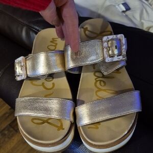 Sam Edelman Gold Metallic Sandals